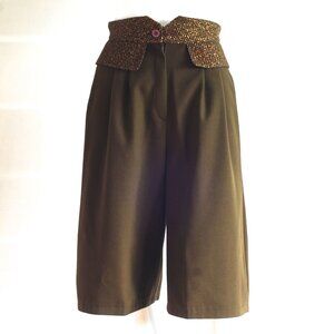 Paco Rabanne High Waisted Wool Culottes With Metallic Trim - France
